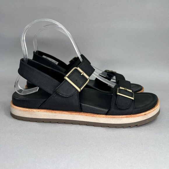 Merrell Juno Sandals Women's Size 8 Black Leather Buckle Slingback Flip Flops - Picture 1 of 12
